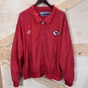 VTG NFL Logo Athletic Men's 2XL Kansas City Chiefs Windbreaker Jacket Full Zip